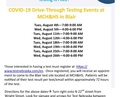 MCH&HS Covid Testing August 2020