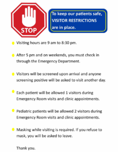 MCHHS visitor restrictions